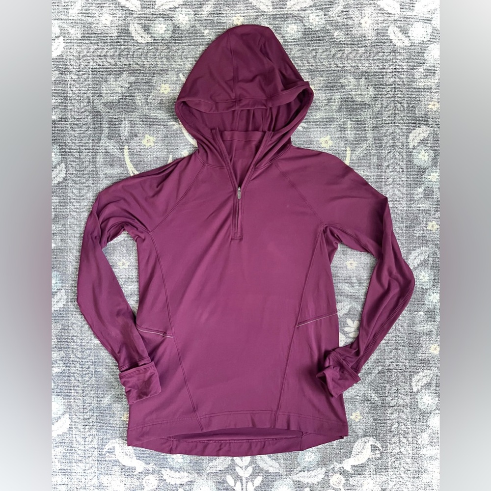 Lululemon Athletica Maroon Half-Zip Stabilizer 1/2 Zip Hoodie